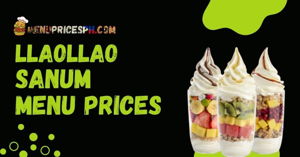 Llaollao Sanum Menu