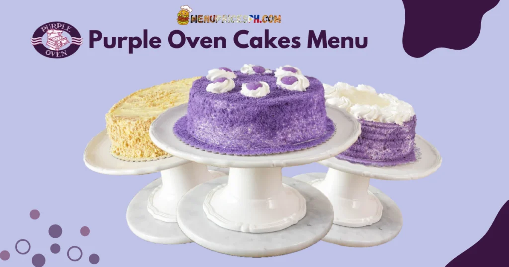 Purple Oven Cakes Menu 