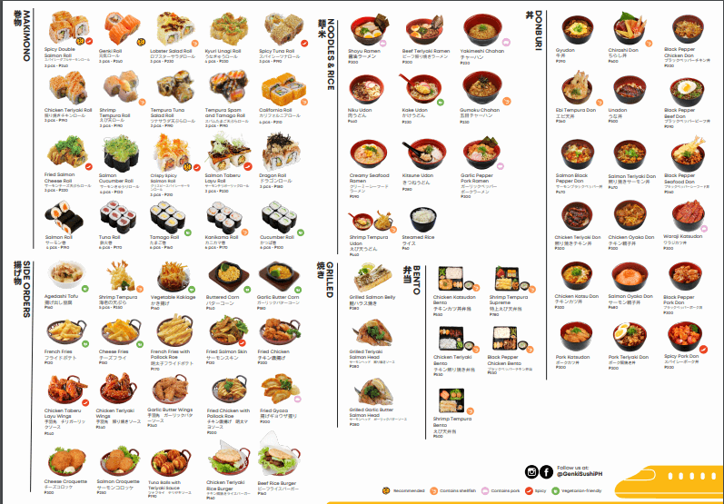 Genki Sushi Menu 