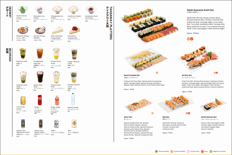 Genki Sushi Menu 